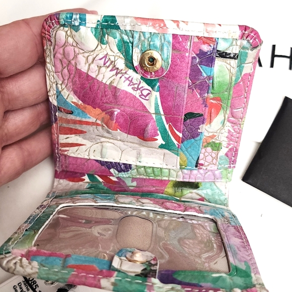 Brahmin Red and Pink Crossbody Bag with Artistic Print - Picture 3 of 9